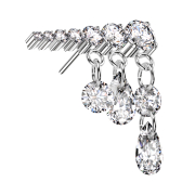 Pendentif argent sans filetage avec sept cristaux...