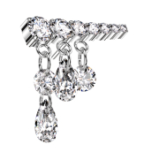 Pendentif argent sans filetage avec sept cristaux...