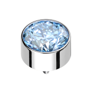 Dermal Anchor cilindro argento lucido con cristallo...