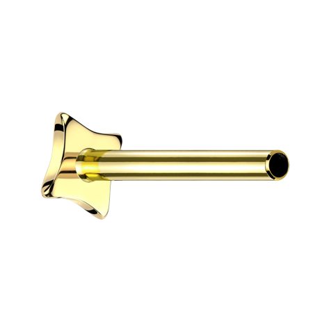 Tige Micro Threadless Labret carrée plaquée or