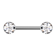 Barbell Threadless silber mit zwei Halbkugeln silber...