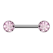 Barbell Threadless argent avec deux demi-sphères...