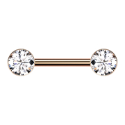 Barbell Threadless rosegold mit zwei Halbkugeln rosegold...