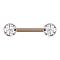 Barbell Threadless or rose avec deux demi-sphères or rose cristal argent