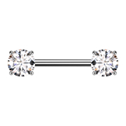 Barbell Threadless argent épais à lavant...