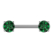 Barbell Threadless silber dick front mit Kristall grün gefasst