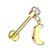 Micro threadless labret gold-plated cylinder gold-plated...