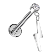 Micro Labret sans filetage argent Cylindre argent Cristal...