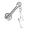 Micro Labret sans filetage argent Cylindre argent Cristal argent Pendentif éclair argent