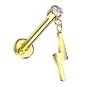 Micro labret sans filetage plaqué or Cylindre...