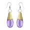 Orecchino a goccia epossidico viola in legno di tamarindo
