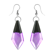 Earring diamond coloring epoxy violet from Arang wood