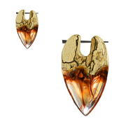 Earring surf coloring epoxy brown made of tamarind wood