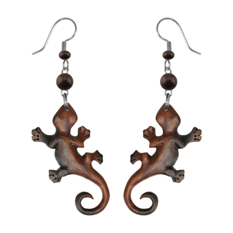Gecko earring made from Narra wood