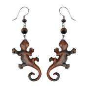 Gecko earring made from Narra wood