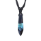 Necklace black pendant cartridge ice epoxy aqua made of Arang wood
