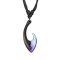 Necklace black pendant Maori hook epoxy purple made of Arang wood