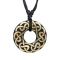 Collier noir pendentif donut celtique en bois de crocodile