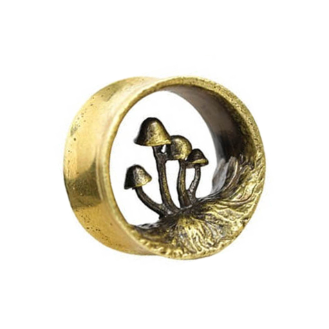 Flared tunnel gold-plated mushrooms