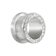 Flesh Tunnel silber Hammerschlag