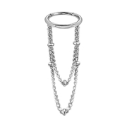 Micro anneau segment pliable argent pendentif horizontal...