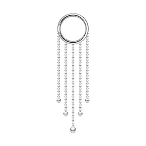 Micro anneau segment pliable argent pendentif cinq chaînes à boules