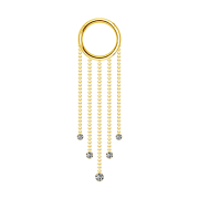 Micro segment ring hinged gold-plated pendant five ball...