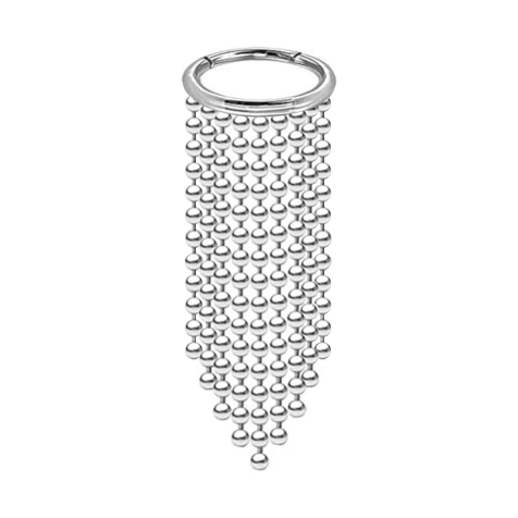 Micro anneau segment pliable argent pendentif horizontal neuf chaînes à boules