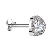 Micro Labret sans filetage Cœur argenté...