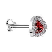 Micro Labret sans filetage Cœur argenté...