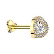 Micro Labret sans filetage Cœur plaqué or...