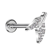 Micro Labret filetage intérieur argent aileron de...