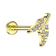 Micro labret filetage intérieur plaqué or...