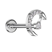 Micro Labret filettatura interna argento mezzaluna...