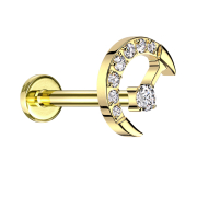 Micro Labret Innengewinde vergoldet Halbmond vergoldet...