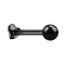 Micro labret cœur filetage intérieur noir boule noire