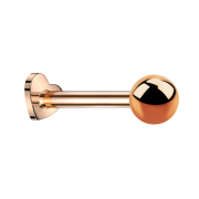 Micro Labret Heart Internal Thread Rose Gold Ball Rose Gold