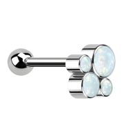 Micro Barbell filettatura interna argento con sfera e...