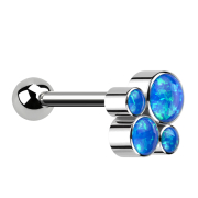 Micro Barbell filettatura interna argento con sfera e...