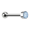Micro Barbell filettatura interna argento con sfera argento cilindro alto argento con cristallo acquamarina