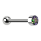 Micro Barbell filettatura interna argento con sfera argento cilindro alto argento con cristallo scuro multicolore