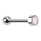 Micro Barbell filettatura interna argento con sfera argento cilindro alto argento con cristallo rosa