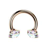 Micro Circular Barbell Innengewinde rosegold zwei...