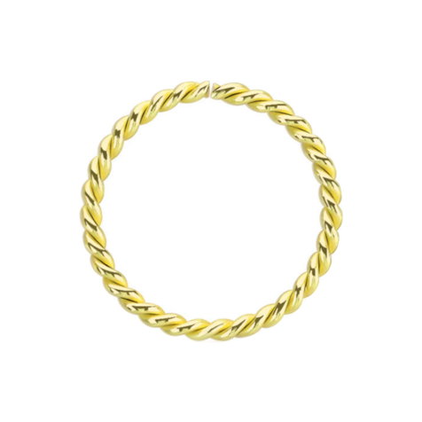 Micro piercing anneau tressé doré