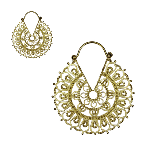 Gold-plated flower dotted earring