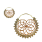 Orecchino placcato oro con sfere, triangoli e fiore della vita