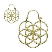 Boucles doreilles plaquées or Fleur de vie simple