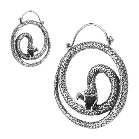 Ohrring silber Schlange