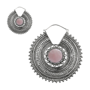 Orecchini in argento con puntini e intrecci con pietra di...