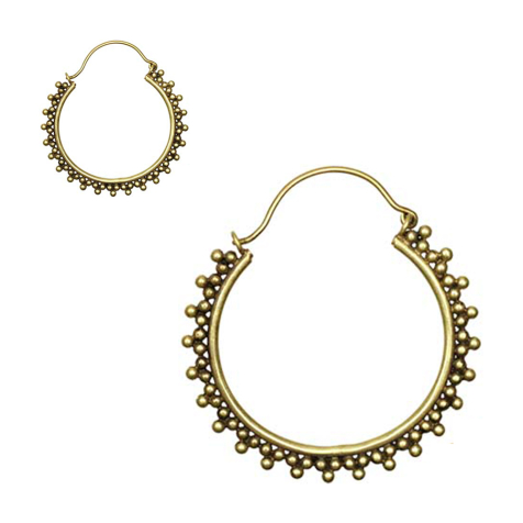 Ohrring vergoldet Kugeln Dreiecke